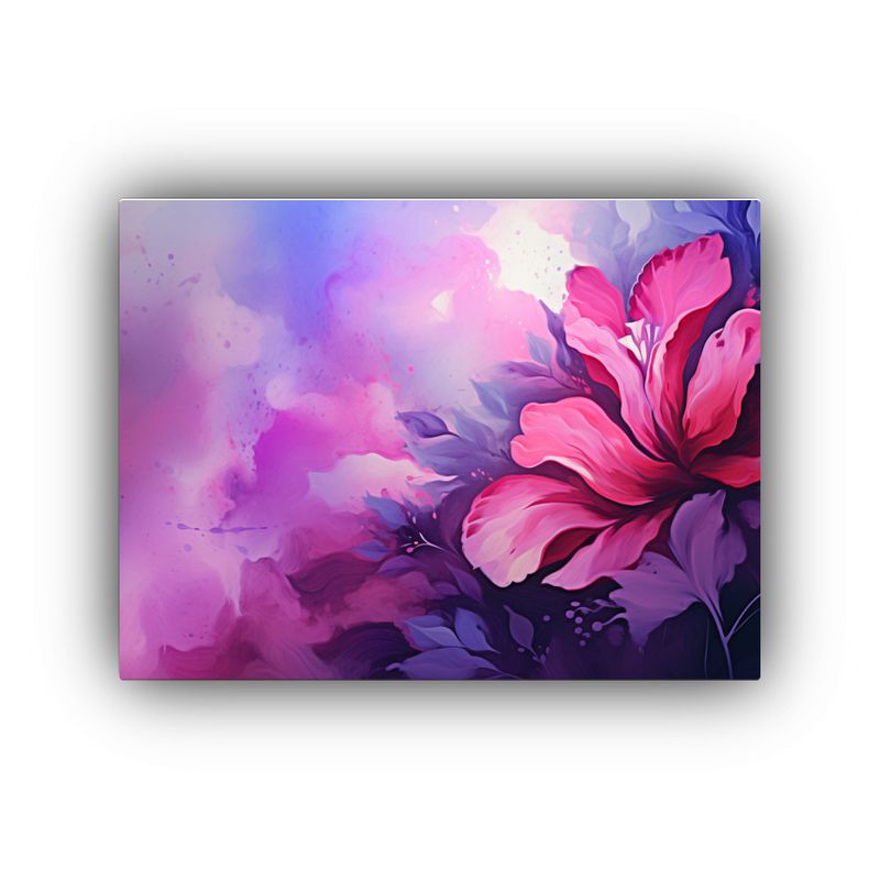 GENERICO - Lienzo Horizontal Sala Colores Morado Y Rosa Estilo Neonoir  120x80cm