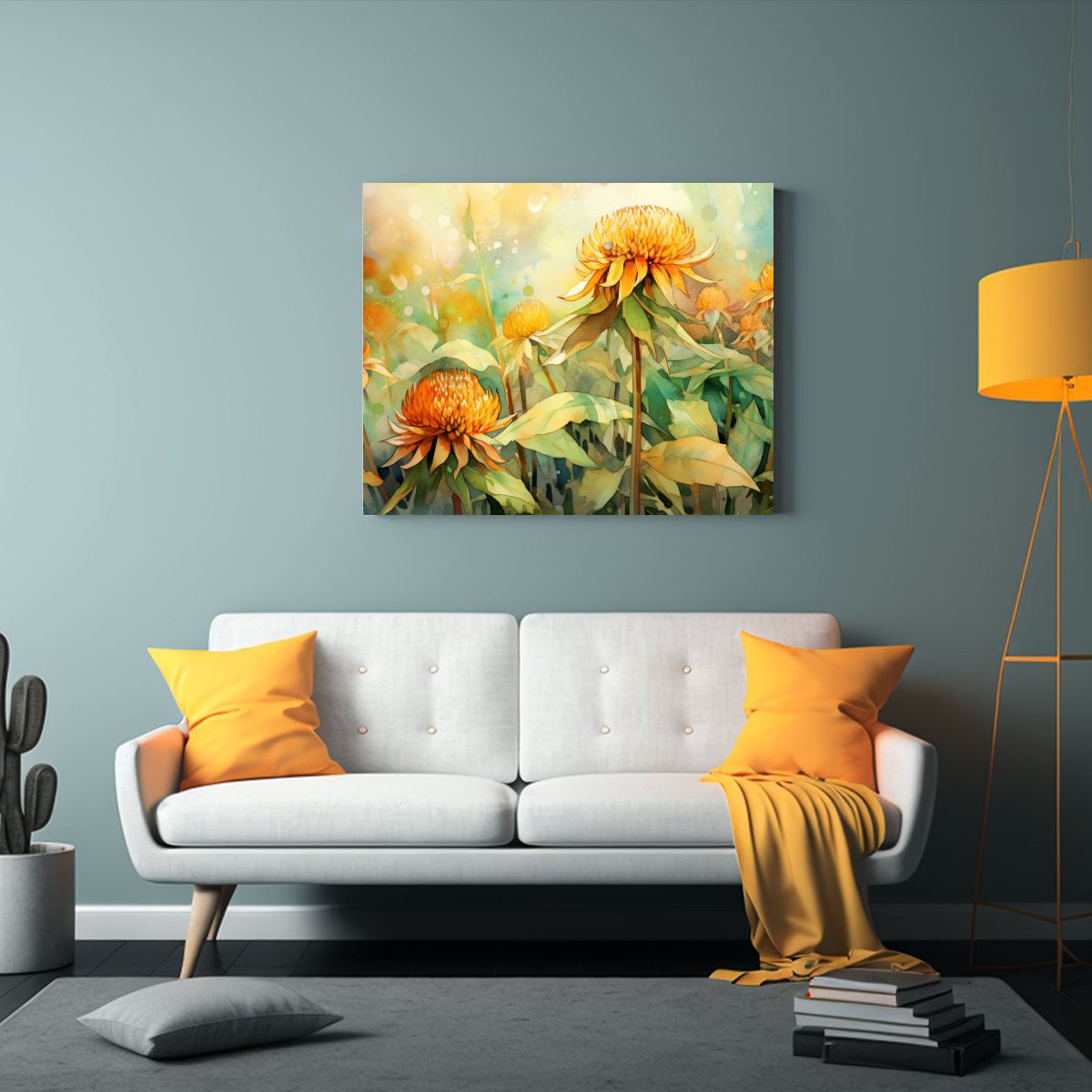 GENERICO - Pinturas Decorativas De Alcachofas De Jerusalén En Verde Y  120x80cm