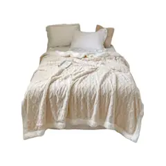 GENERICO - FRAZADA MANTA DE PLUSH Y SHERPA EXTRA SUAVES