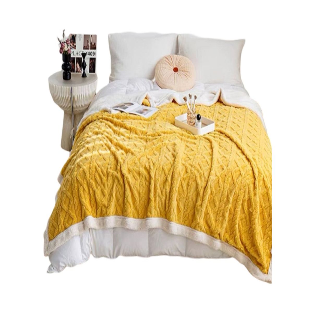 GENERICO - FRAZADA MANTA DE PLUSH Y SHERPA EXTRA SUAVES