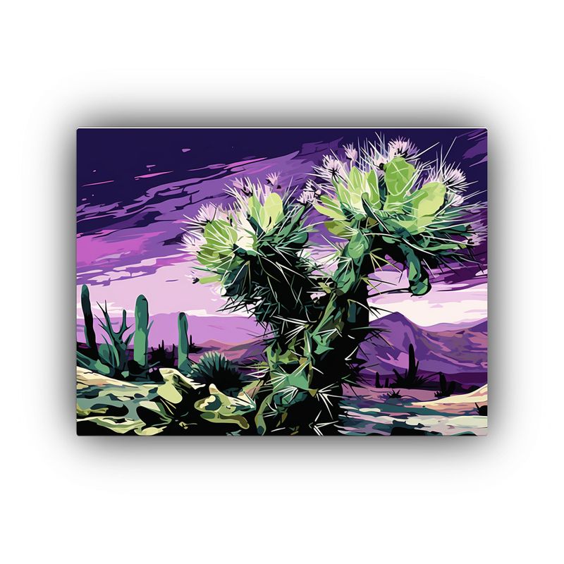 GENERICO - Cuadros Concepto áridos En Verde Y Púrpura Neonoir Atmosf 120x80cm