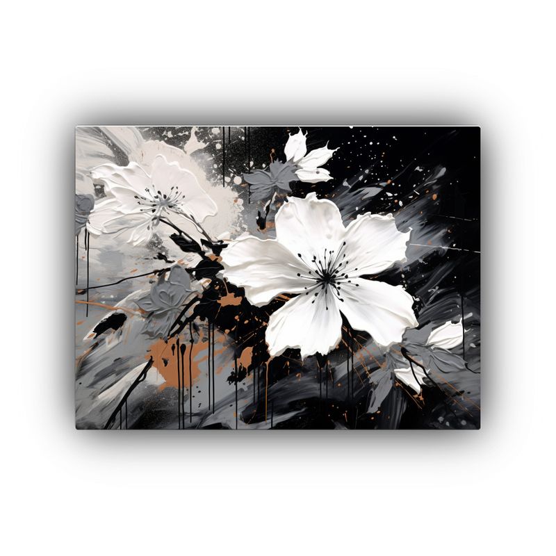 GENERICO - Cuadro Horizontal Con Textura En Blanco Y Negro Para Un Ambi 120x80cm