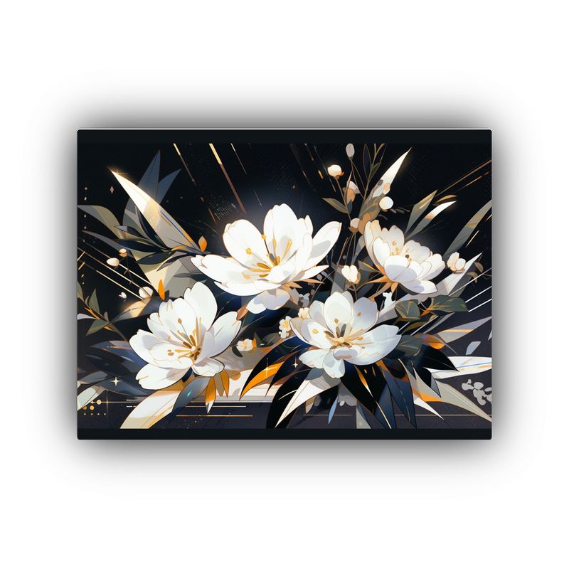 GENERICO - Cuadro Estético De Alta Calidad Blanco Y Oro Atmosfera Neo 120x80cm