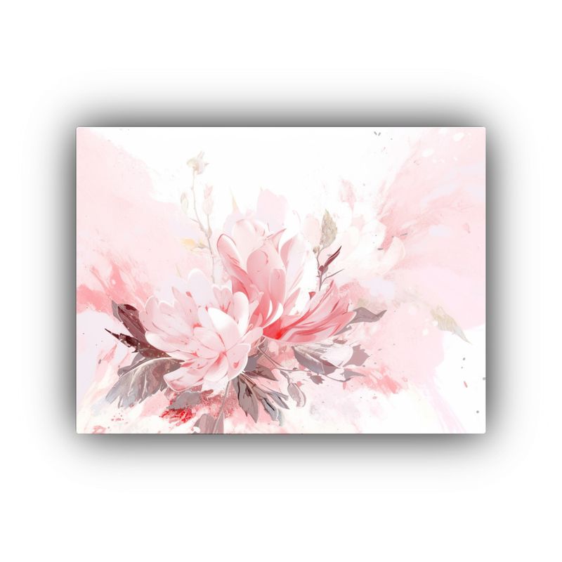 GENERICO - Pintura Decorativa Blanco Y Rosa Colores Neonoir Estilo Pi 120x80cm