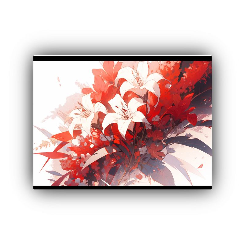 GENERICO - Pinturas De Decoración En Blanco Y Rojo Con Atmósfera Neon 120x80cm