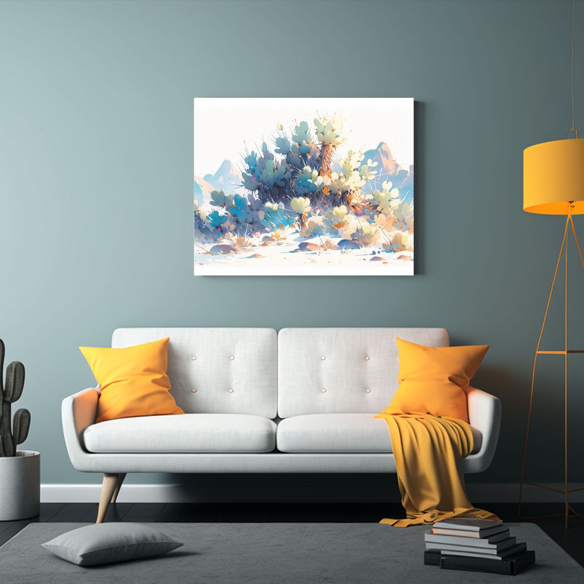 GENERICO - Arte Abstracto De Joshua Tree Con Reflejo Y Colores Vibrante 120x80cm
