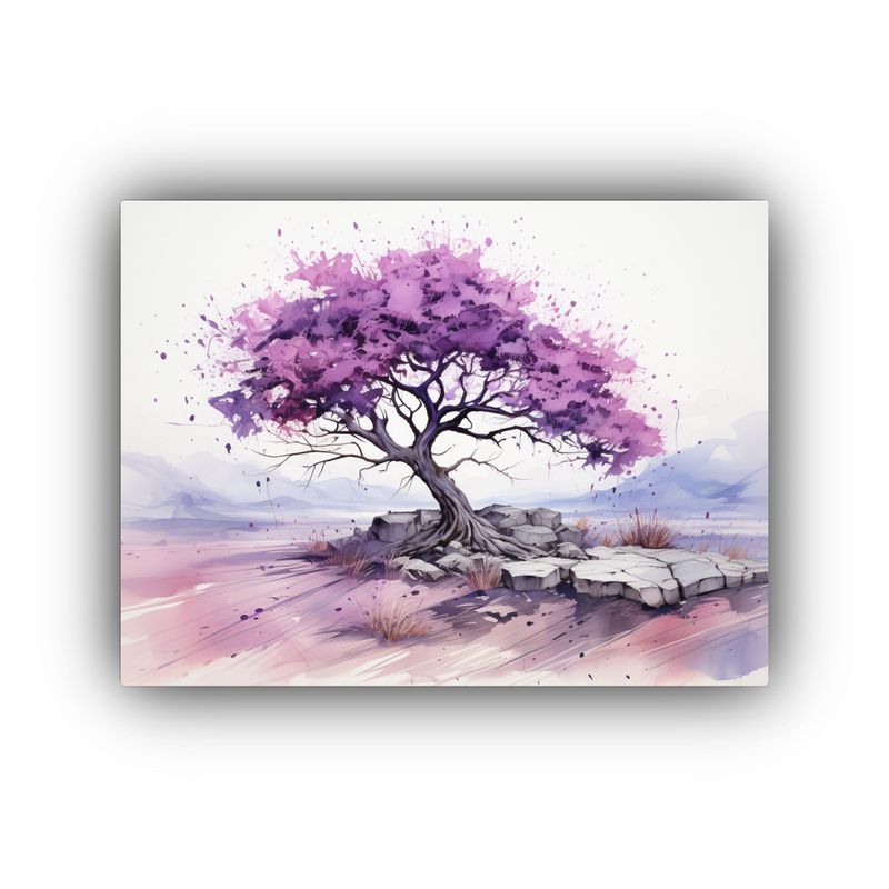 GENERICO - Pintura Abstracta Acuarela Colores Púrpura árbol Enebro 120x80cm