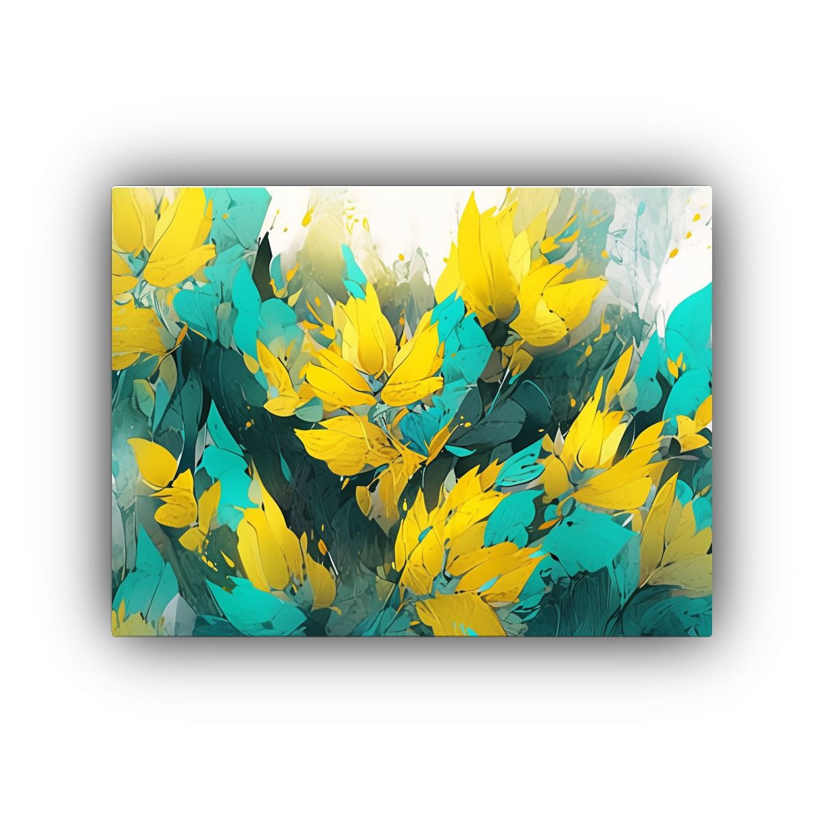 GENERICO - Pinturas Decorativas Estilo Neonoir Con Colores Amarillo Y T 120x80cm