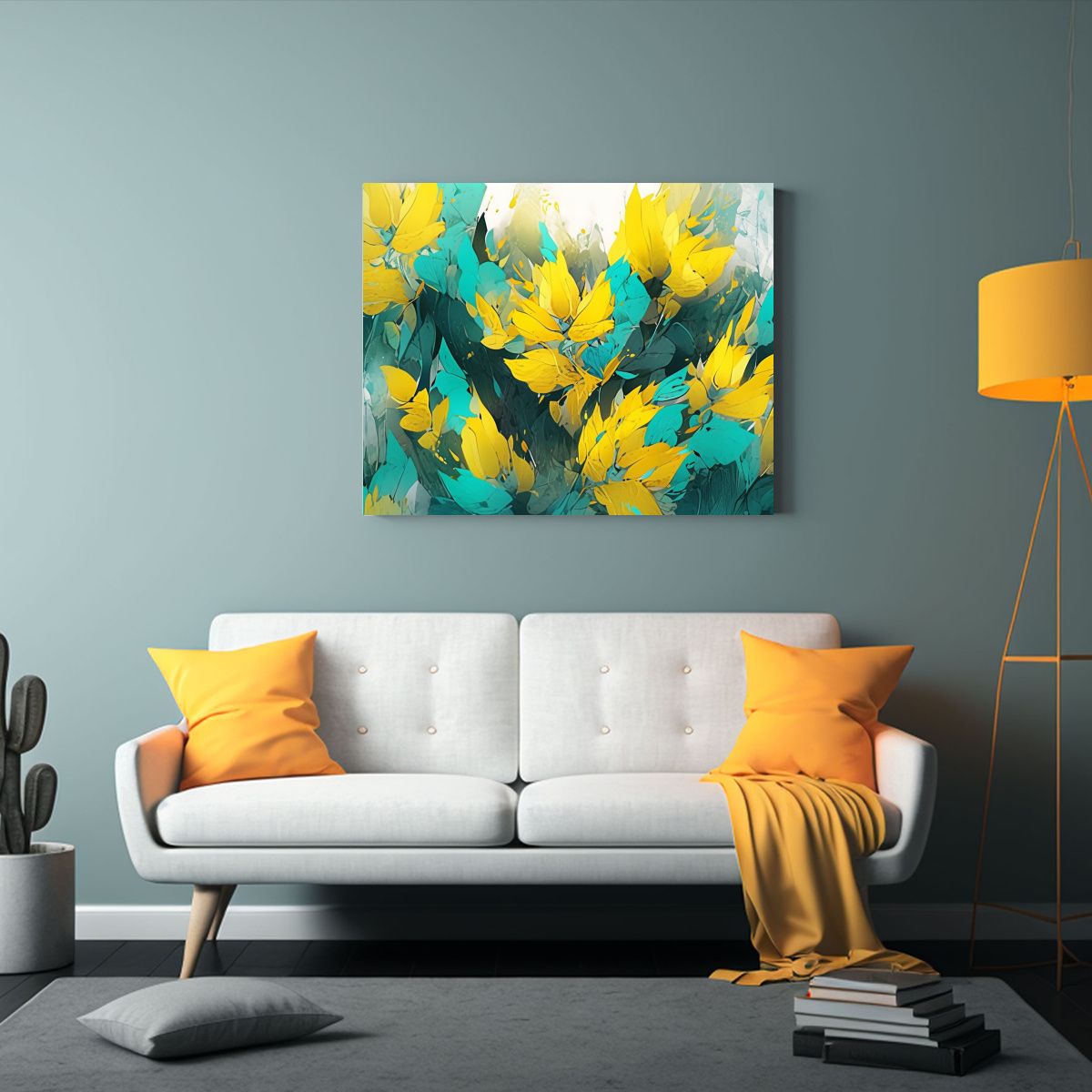 GENERICO - Pinturas Decorativas Estilo Neonoir Con Colores Amarillo Y T 120x80cm