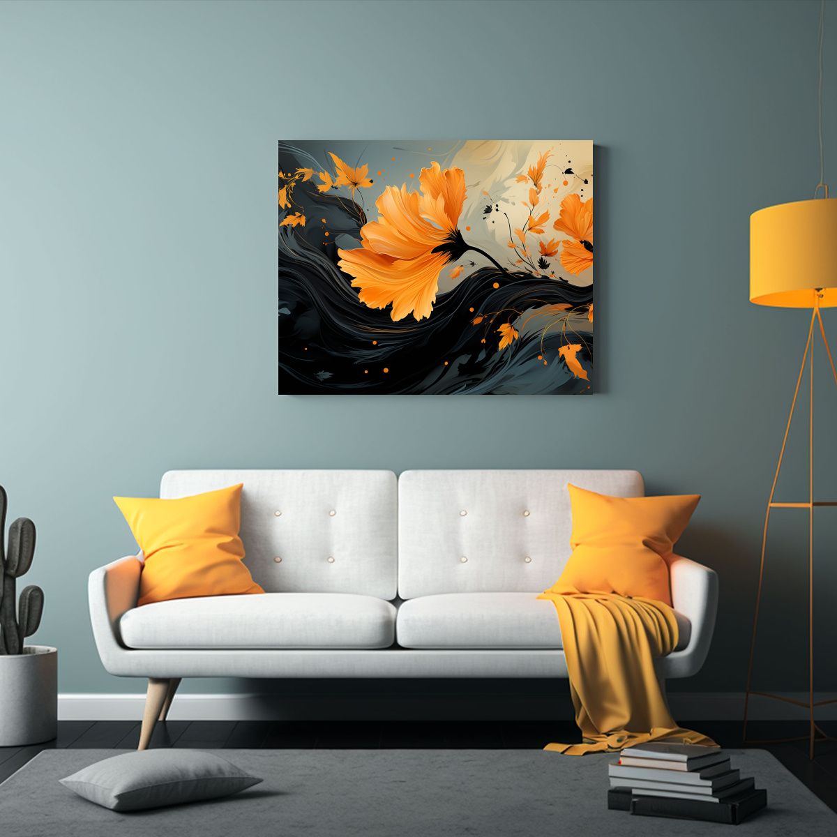 GENERICO - Cuadros Modernos Para Comedor Granos De Cebada En Naranja Y 120x80cm