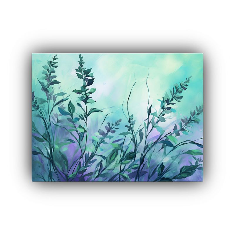 GENERICO - Pinturas De Decoración En Tono Lavanda Y Hierbas En Verde Y 120x80cm