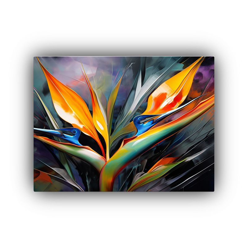 GENERICO - Cuadro Abstracto De Ave Del Paraíso En Colores Vibrantes 120x80cm