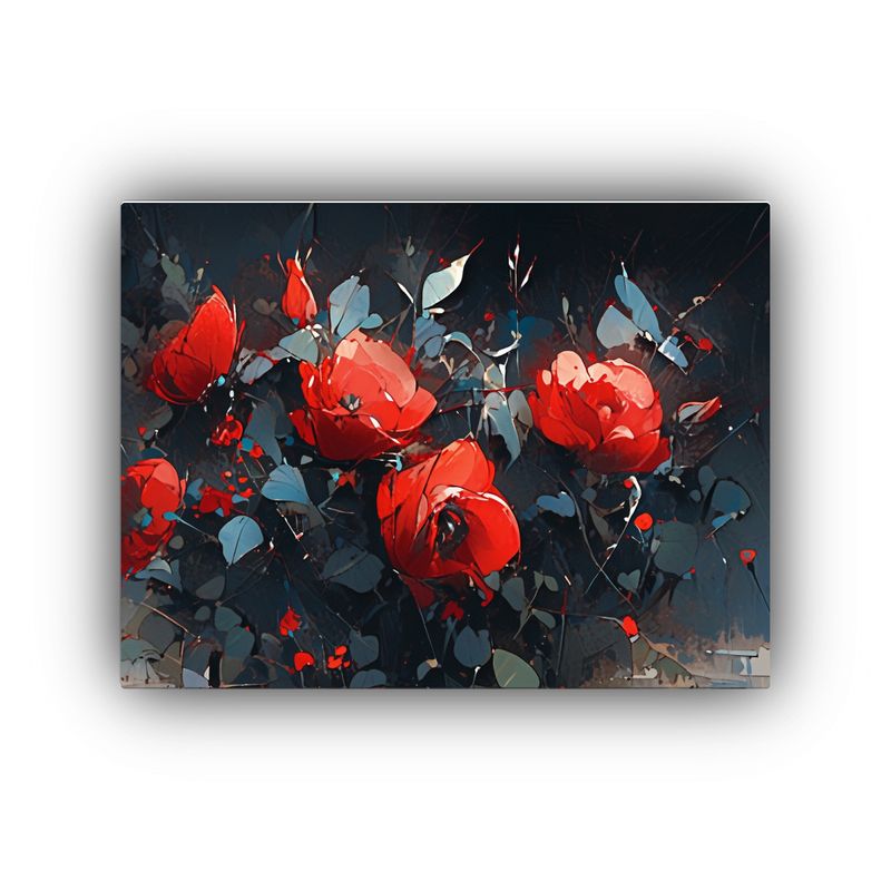 GENERICO - Cuadro En Lienzo Flores Tonos Mágicos Estilo Decorativo Osc 120x80cm