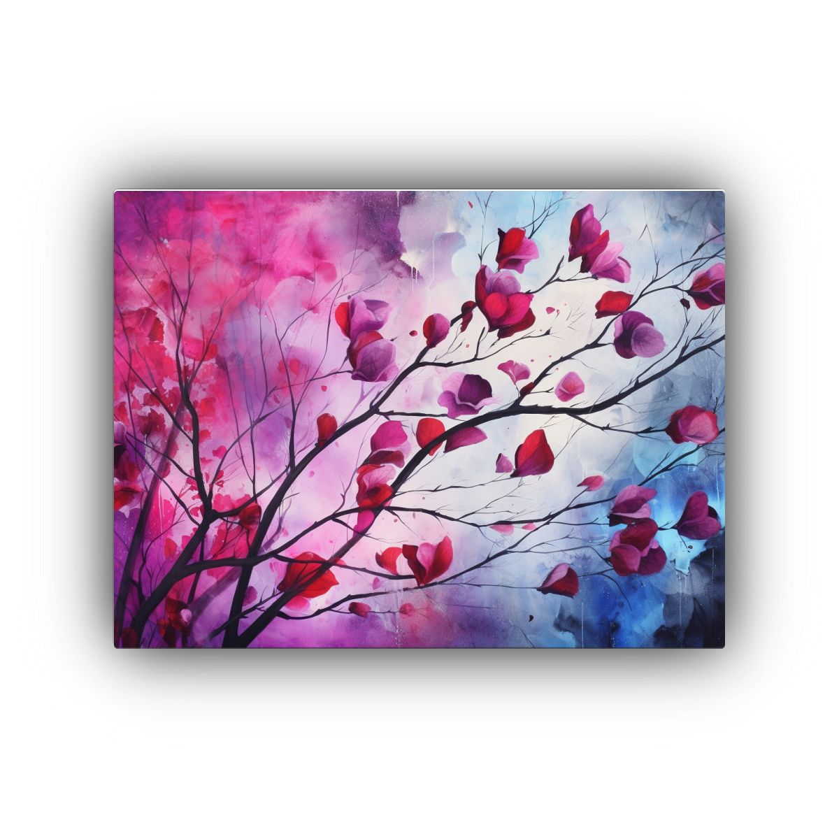 GENERICO - Cuadros Decorativos De Inspiración En Abedul En Tonos Púrp 120x80cm