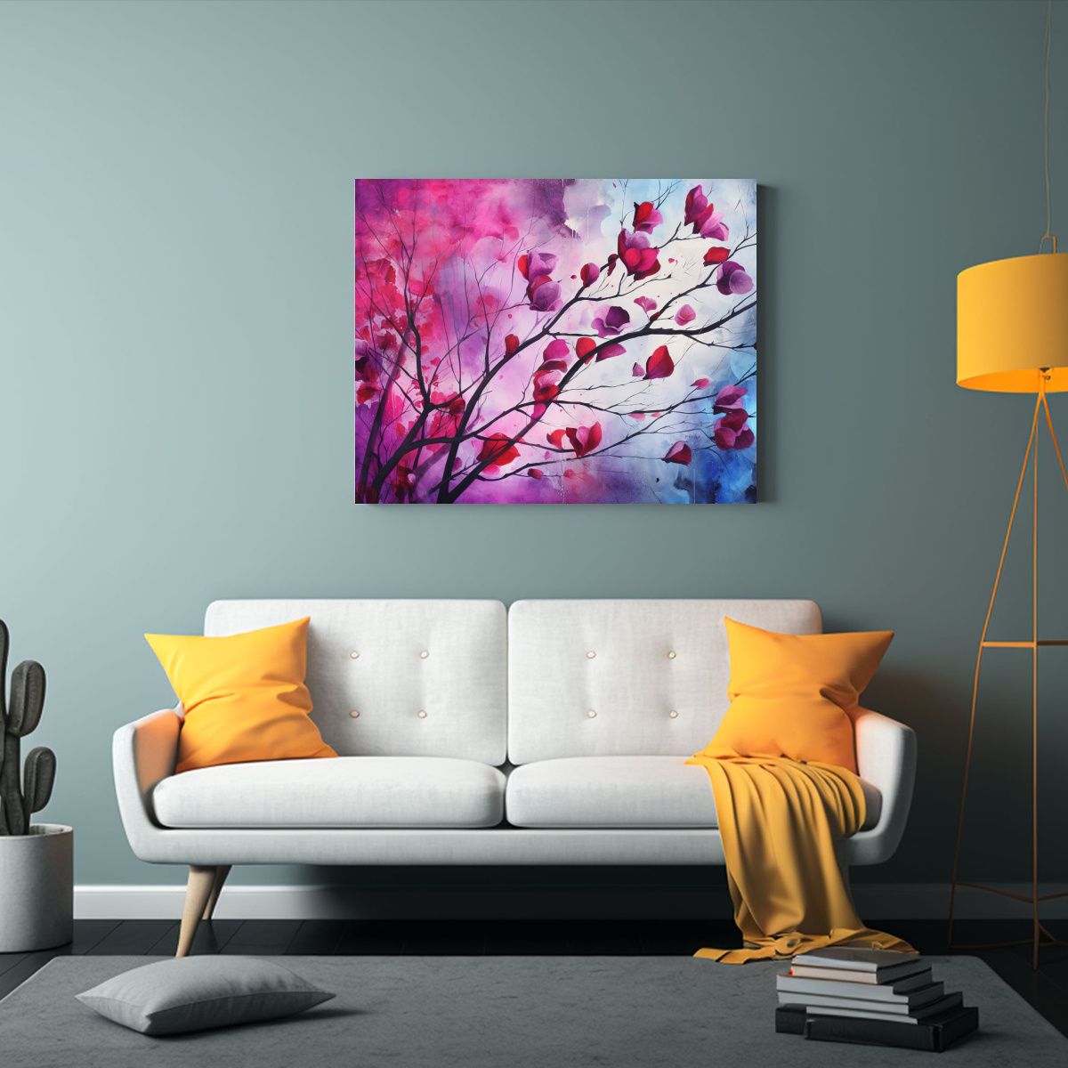 GENERICO - Cuadros Decorativos De Inspiración En Abedul En Tonos Púrp 120x80cm