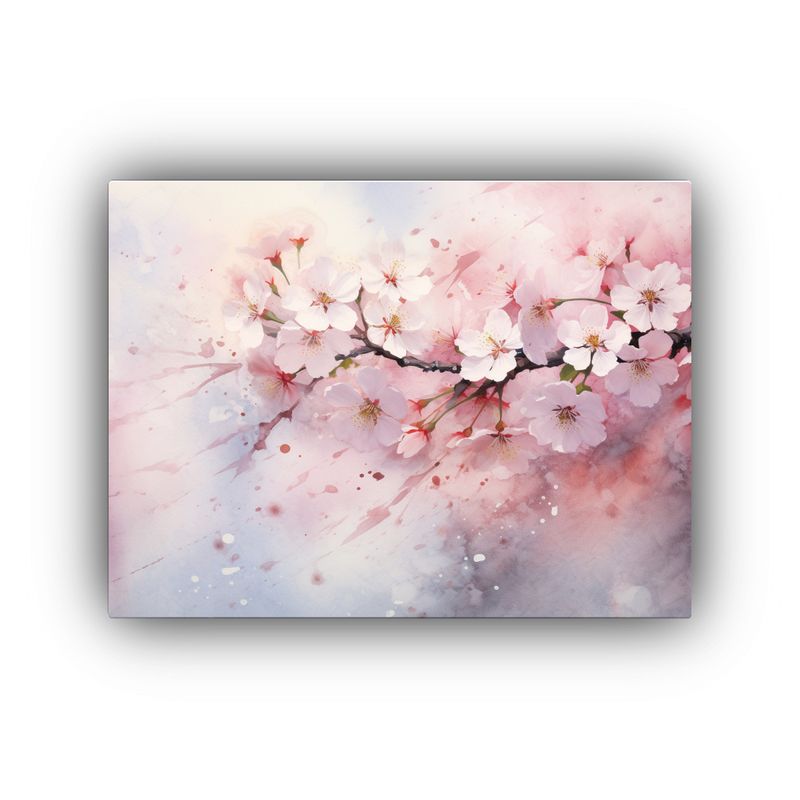 GENERICO - Cuadro De Tela Equilibrio Sakura Pastel Pintura Abstracta Fl 120x80cm