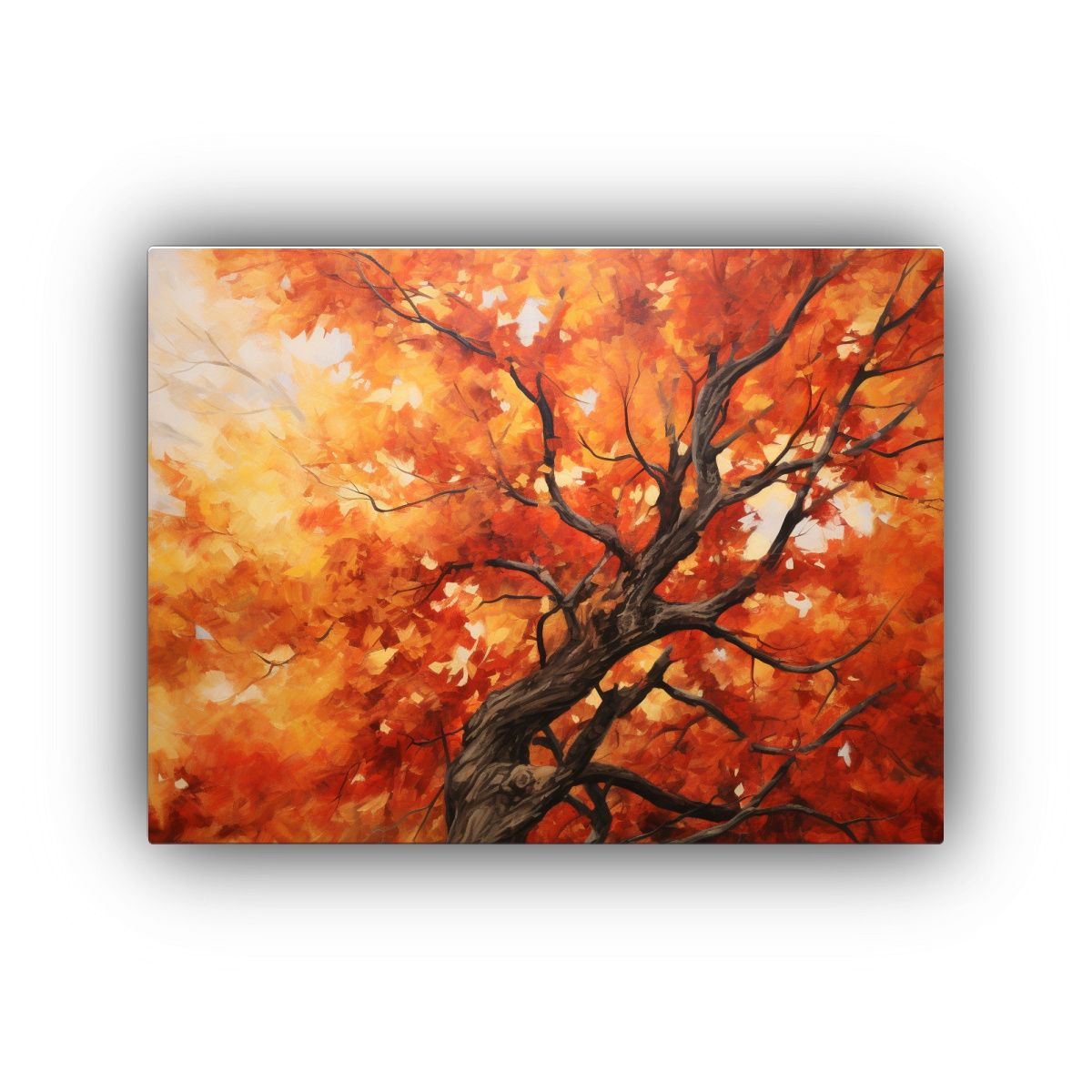 GENERICO - Cuadro Abstracto De Árboles De Arce En Tela Bastidor Stree 120x80cm