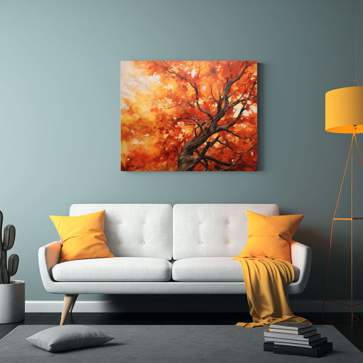 GENERICO - Cuadro Abstracto De Árboles De Arce En Tela Bastidor Stree 120x80cm