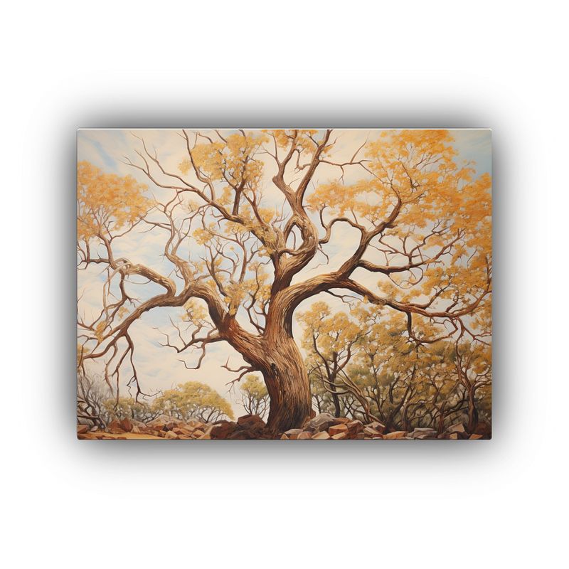 GENERICO - Pintura Abstracta De Un árbol Alamo En Tonos Sensibles Est 120x80cm