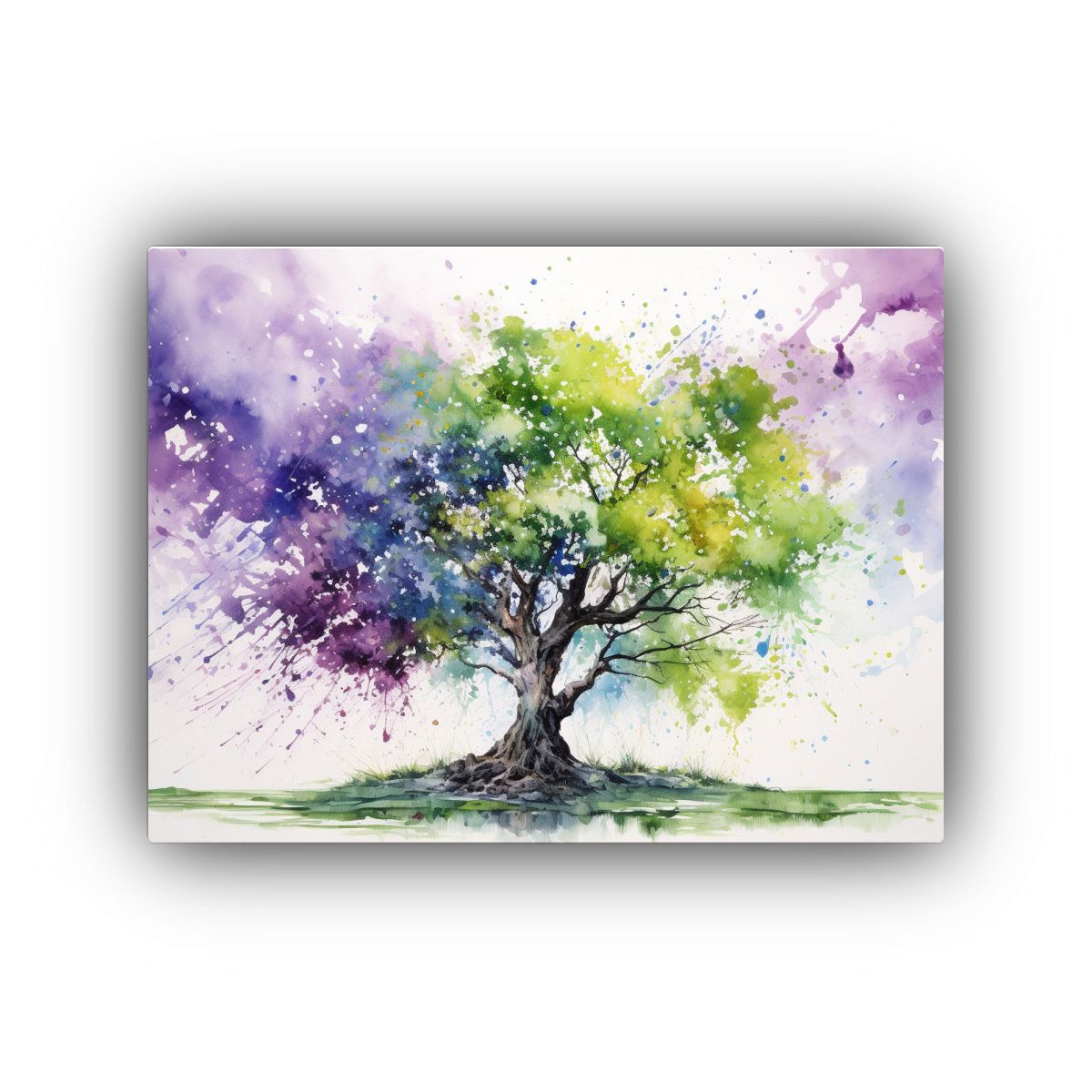 GENERICO - Pintura Abstracta Llamativa Del árbol De Algodón En Verde  120x80cm