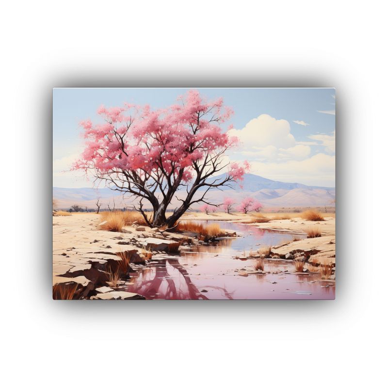 GENERICO - Cuadro En Lienzo Con Tema Floral Y árbol De Ocotillo En Col 120x80cm