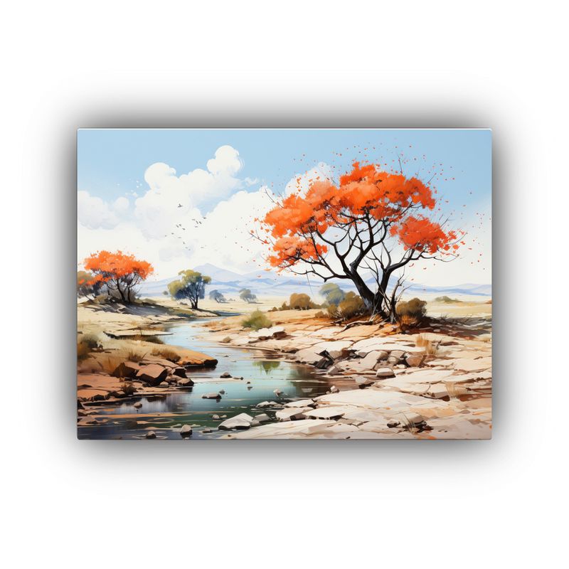 GENERICO - Cuadro Tela Canvas Para Sala Árbol De Ocotillo Verde Y Nar 120x80cm