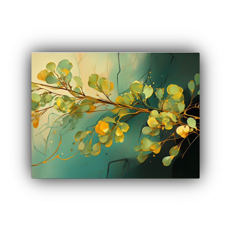 GENERICO - Cuadro Moderno De Fantasía Árbol De Eucalipto En Tonos Ve 120x80cm