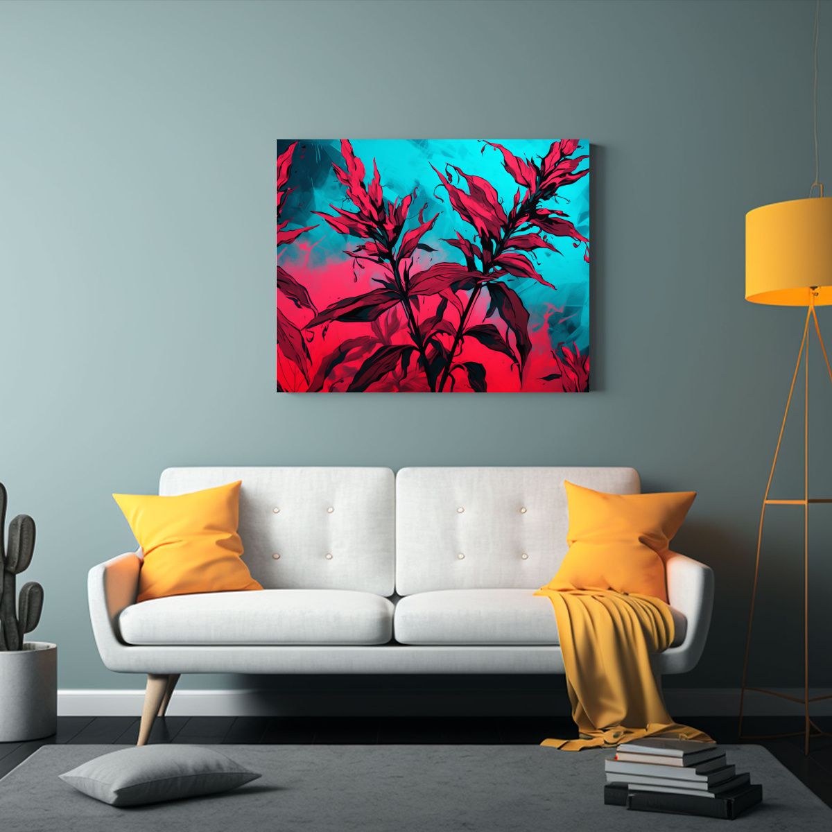 GENERICO - Pintura De Pared Horizontal Escena De Hierbas De Fireweed En 120x80cm