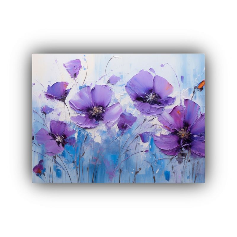 GENERICO - Pintura En Lienzo De Flores Púrpuras Y Azules Para Decoraci 120x80cm