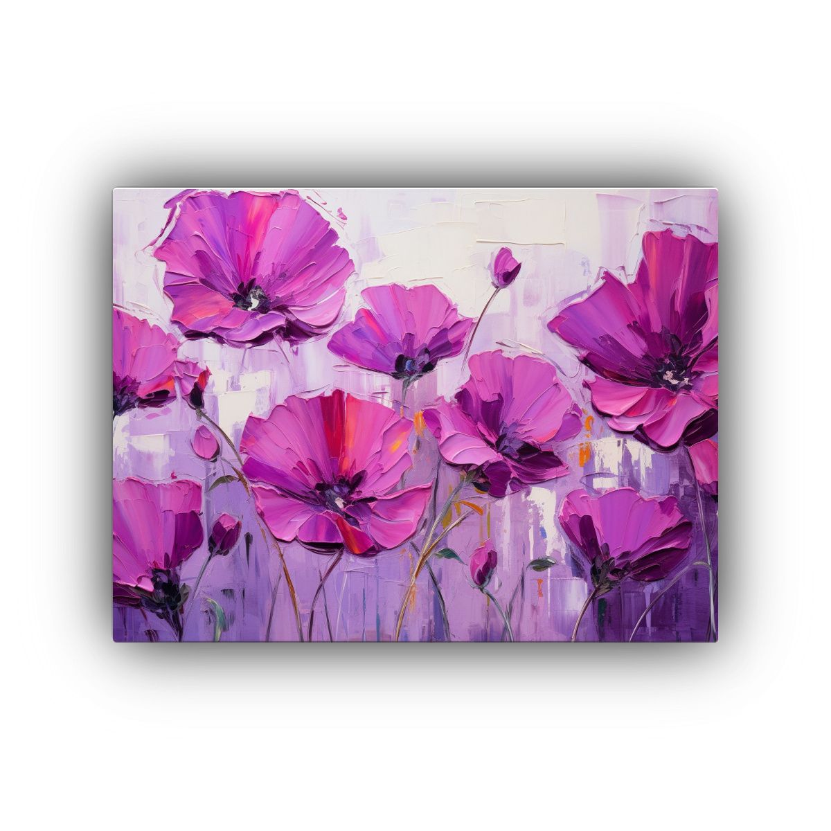 GENERICO - Pintura En Lienzo De Flores Púrpuras Y Magentas Para Decora 120x80cm