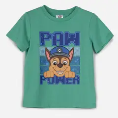 PAW PATROL - Polera Manga Corta Niño Brillante Verde