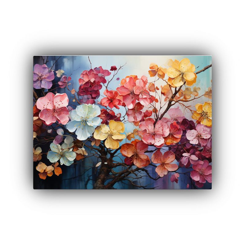 GENERICO - Cuadro Adorable Lienzo Arcoíris De Flores De Til En Estilo 120x80cm