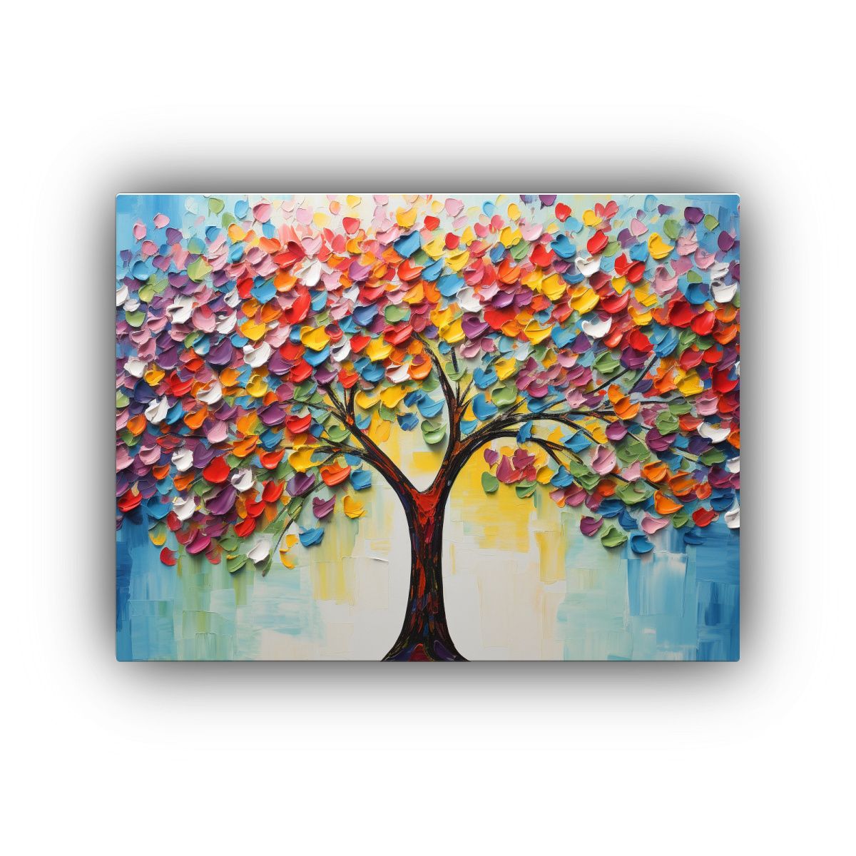 GENERICO - Pintura En Lienzo De Lindas Flores De Tilo Arcoíris Con Est 120x80cm