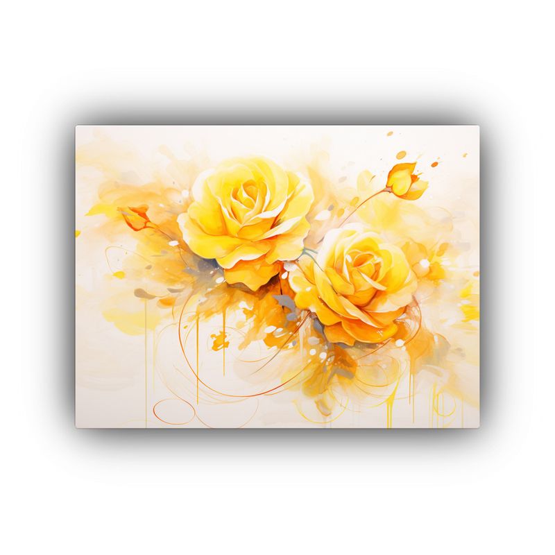 GENERICO - Pintura Abstracta Acuarela Colores Rosas Amarillo Composici 120x80cm