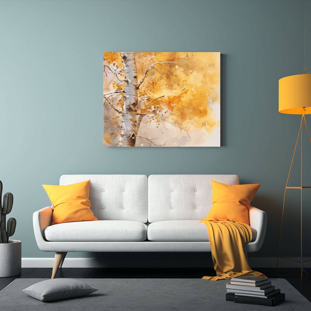 GENERICO - Pintura Abstracta De Un árbol De Aspen Temblón En Colores  120x80cm