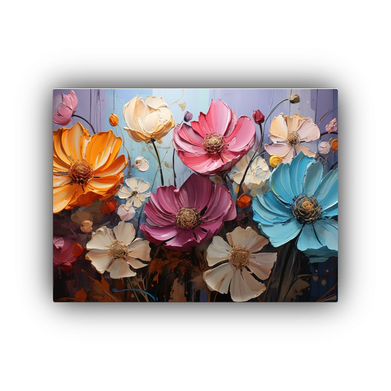 GENERICO - Pintura Hermoso Arcoíris Flores En Lienzo Estilo De Lluvia 120x80cm
