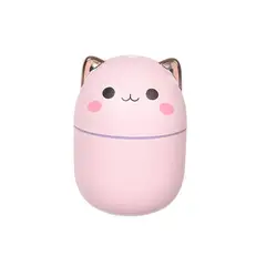 GENERICO - Pack Humificador Diseño Gato Rosa Más 6 Esencias Aromáticas
