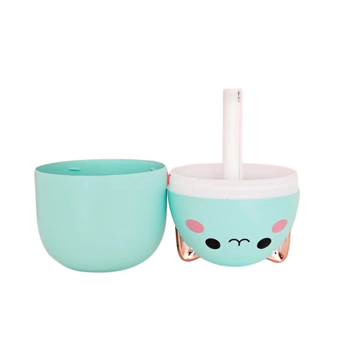 GENERICO - Pack Humidificador Diseño Gato Verde Más 12 Esencias Aromáticas