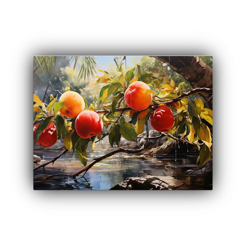 GENERICO - Pintura Abstracta Acuarela árbol Mango Colores Rojos 120x80cm