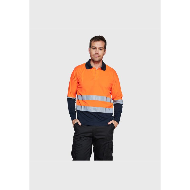 JAYSON - Polera Dry Fit Bicolor Cuello Camisero AV Manga Larga