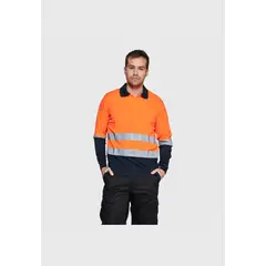 JAYSON - Polera Dry Fit Bicolor Cuello Camisero AV Manga Larga