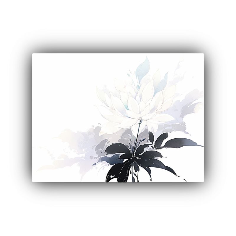 GENERICO - Cuadro Acuarela Naturaleza Viva En Tonos Blancos Atmósfer 120x80cm