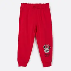 DISNEY - Pantalon de Buzo Niña Minnie Mouse Risa Rojo