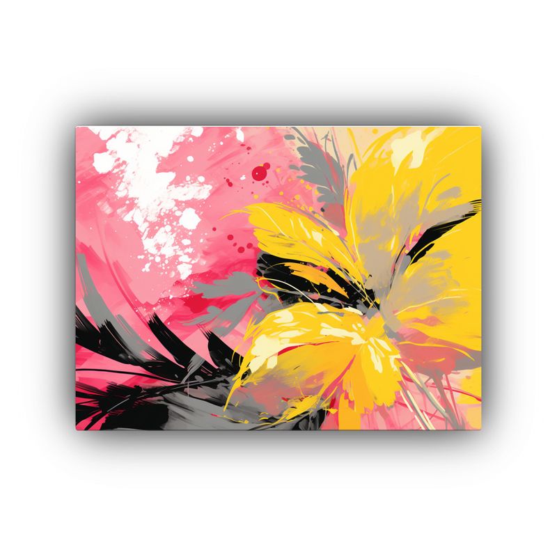 GENERICO - Cuadros De Decoración De Arte Fino En Amarillo Y Rosa Esti 120x80cm