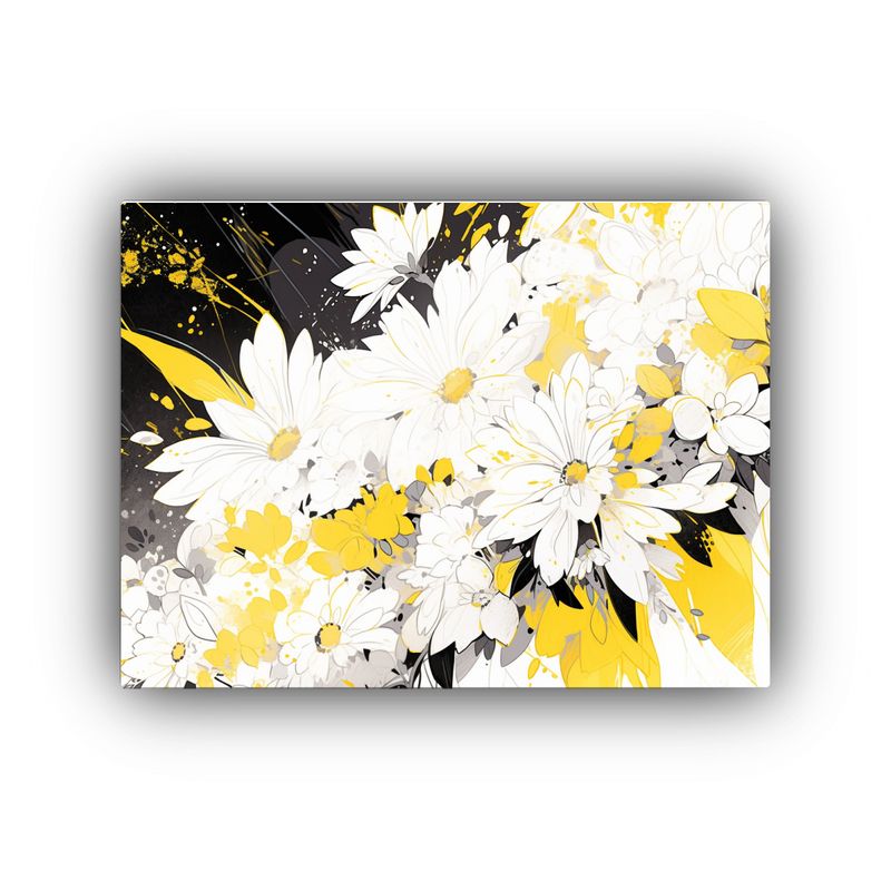 GENERICO - Cuadros Decorativos Baño En Amarillo Y Blanco Estilo Vangua 120x80cm
