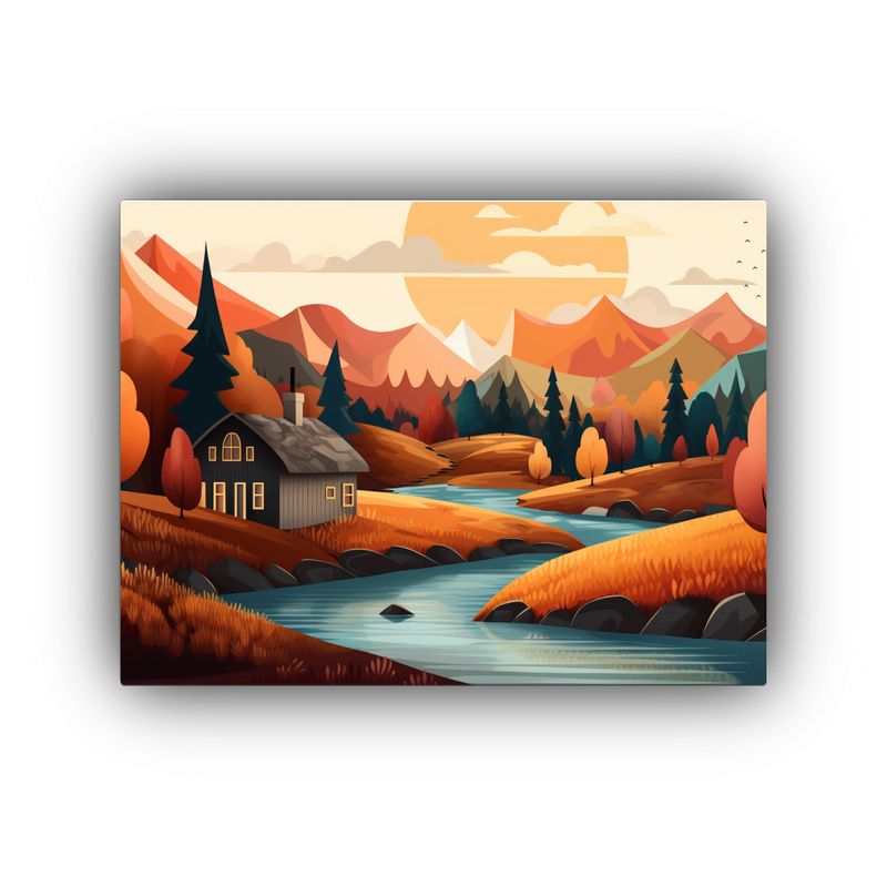 GENERICO - Paisajes Naturales Otoñales Para Decoración Inspiradora 120x80cm