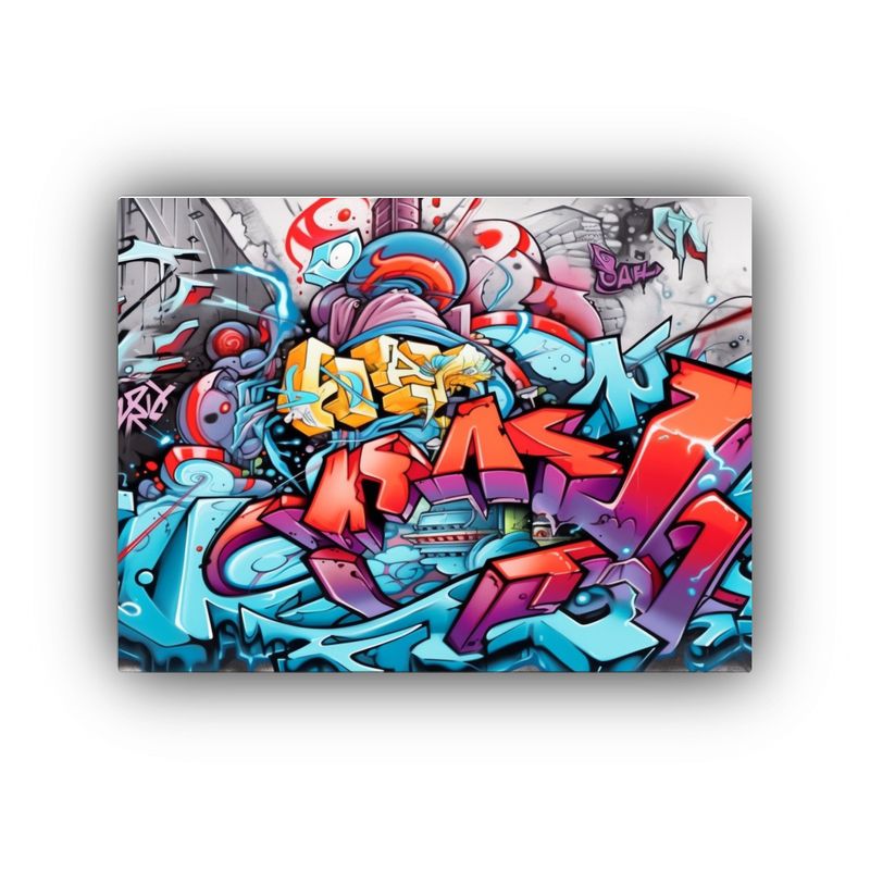 GENERICO - Pintura En Lienzo Con Escena Graffiti Arte Decorativo Auté 120x80cm