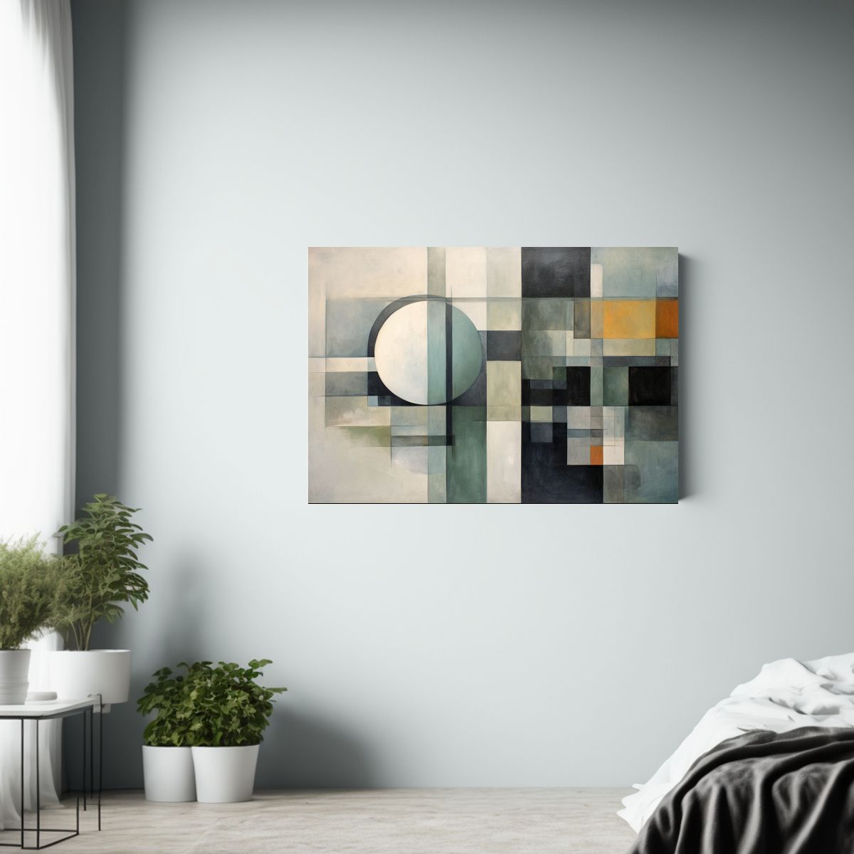 GENERICO - Cuadro Abstracto Minimalista Con Formas Geométricas 120x80cm