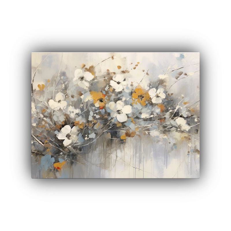 GENERICO - Pintura Abstracta Floral Neutra Por Briggman Composición D 120x80cm