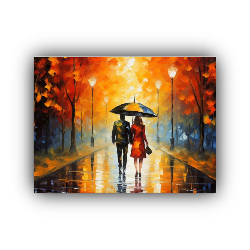 GENERICO - Cuadro Abstracto En Bastidor Pareja En Central Park Al Esti 120x80cm